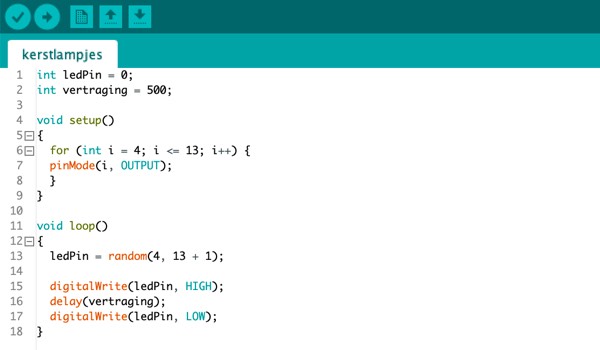 Typ de code in de arduino IDE